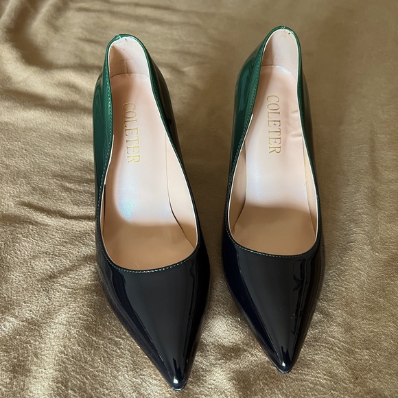 Coleter Pointy Toe Pump Green Black Gradient - Picture 6 of 9